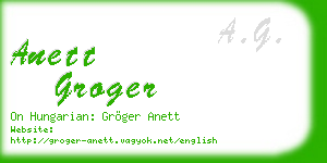 anett groger business card